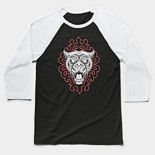 Tribal line Art Tiger Baseball T-Shirt